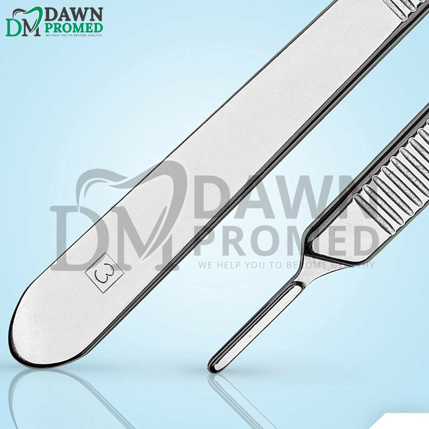 10 Sterile Surgical Blades #15C with BP Scalpel Handle #3 Medical Inst German Gr