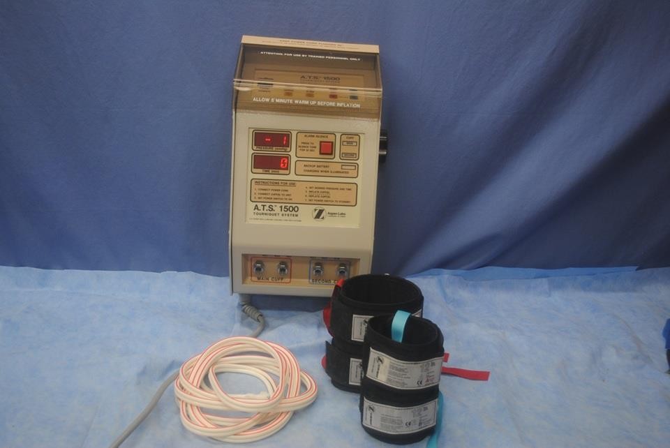 ZIMMER ATS 1500 TOURNIQUET SYSTEM COMPLETE WITH HOSE AND 2 CUFFS-TESTED-WARRANTY