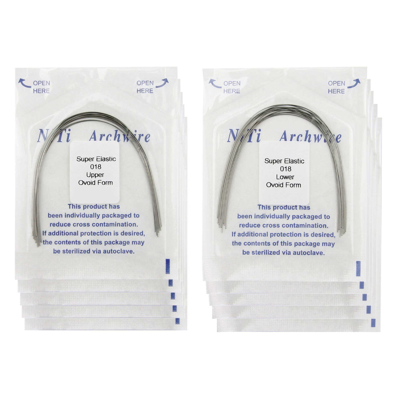 100 Pcs Orthodontic Arch Wire NiTi Archwire Ovoid Natural Form Round Rectangular