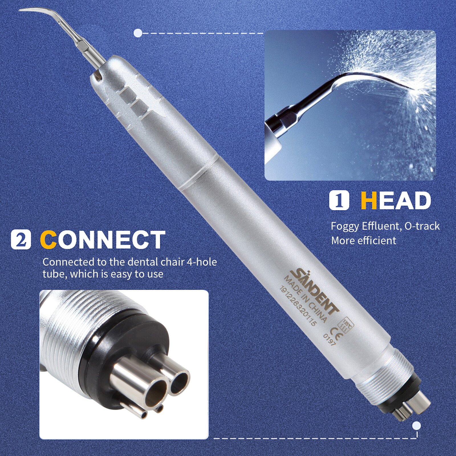 Dental Cordless Hygiene Prophy Handpiece /Ultrasonic Air Perio Scaler Handpiece