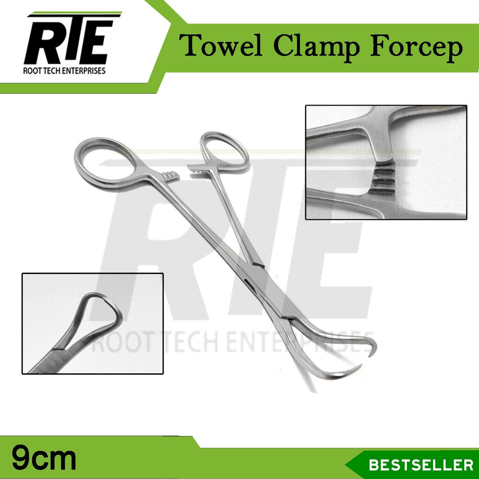 Backhaus Towel Clamp Hemostat Surgical Forcep Curved Dental Locking Pliers