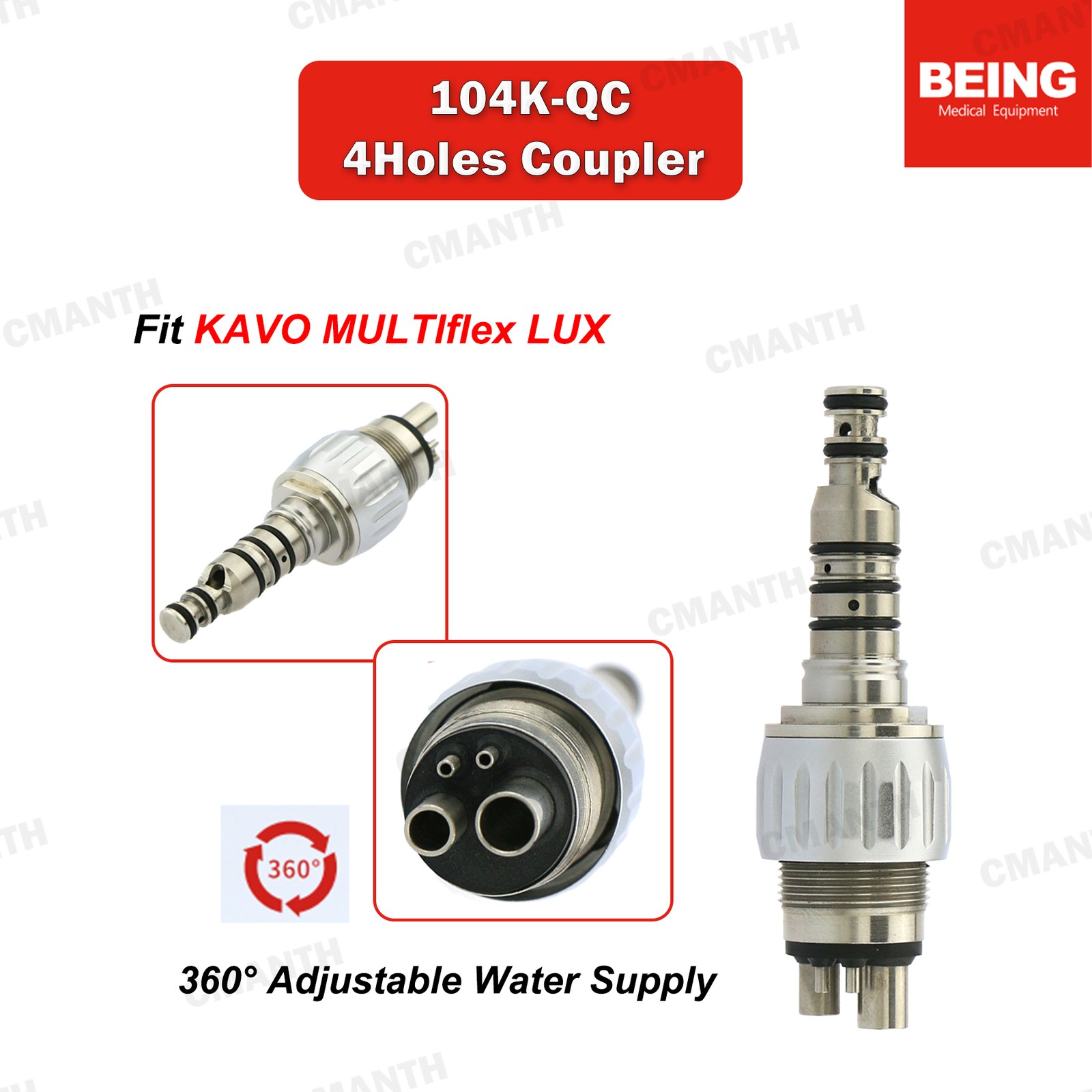 BEING Dental Fiber Optic High Speed Handpiece LED 4/6 Holes Coupler For KAVO NSK