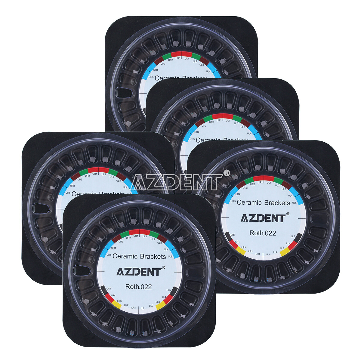 AZDENT Dental Orthodontic Ceramic Brackes Braces Roth /MBT .022 Hooks 345
