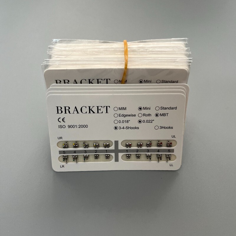 Dental Orthodontic Ultrathin Metal Brackets Mini MBT 022 345 hooks Mesh Base CE