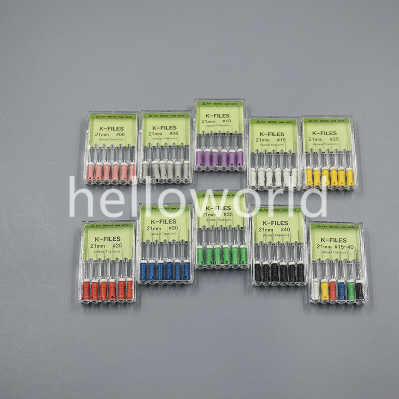 6 Pcs/Pack Nickel Titanium Dental Endodontic Root Canal Hand Use K-Files #15-40