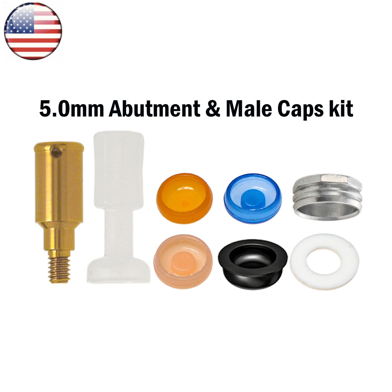 Dental Attachment Abutment Male Cap Tool fit Zimmer Removable PAØ3.5mm/4.5mm