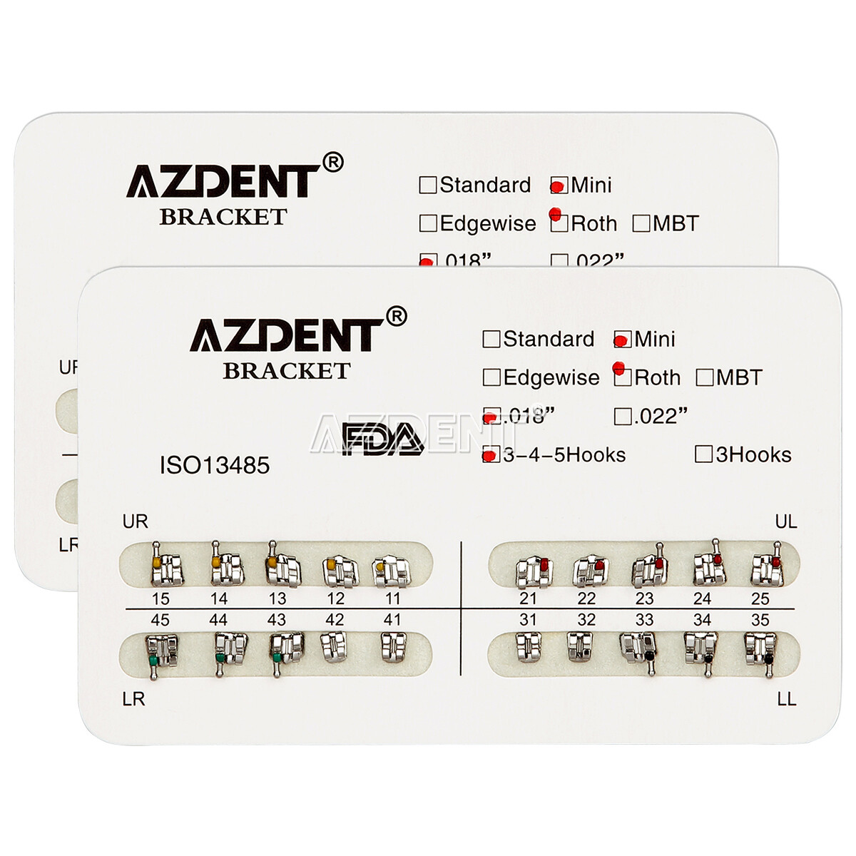 AZ Dental Orthodontic Metal Bracket Braces Mini Roth.018 3 4 5 Hooks More Choice