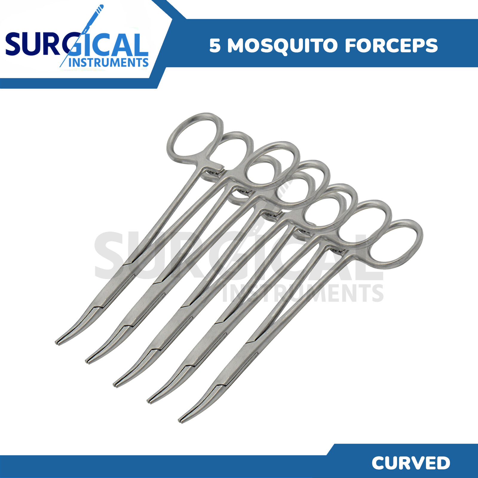 5 Mosquito Forceps Curved 5″ Surgical Dental Instruments German Grade