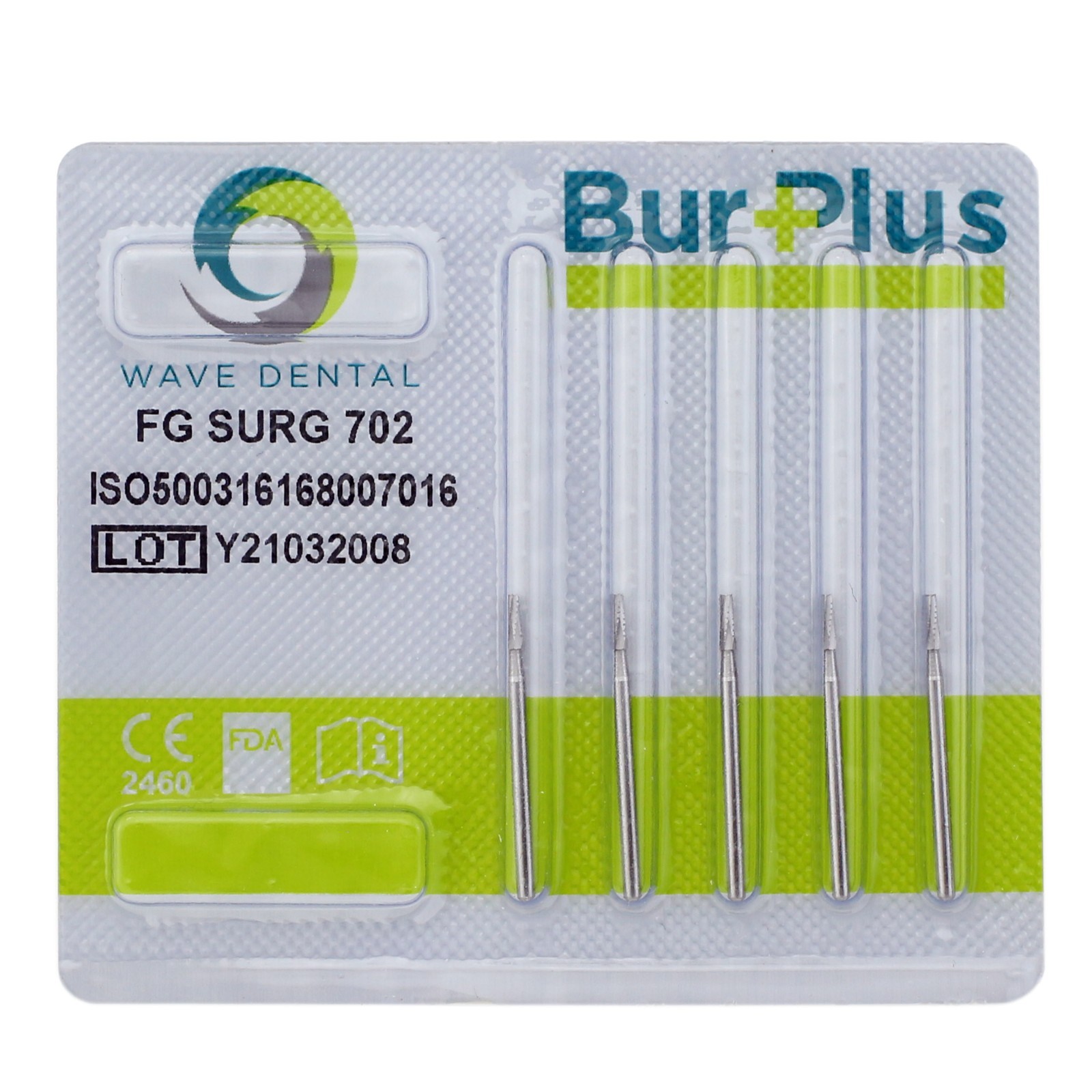 Wave Dental Surgical Carbide Burs FGOS 702 Flat End Taper Crosscut 25mm Length