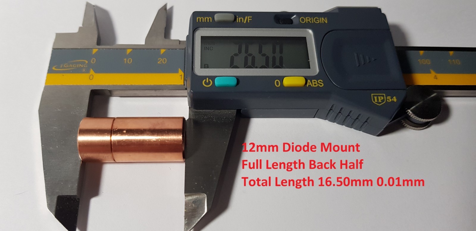 12mm Copper Laser Diode Mount Blank Modules – 3.8mm – 5.6mm – 9mm – DTR-CLMV5-12