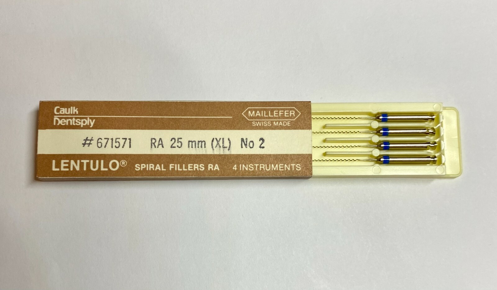 Dentsply Dental Lentulo Paste Spiral Fillers 25mm #2 Maillefer Caulk