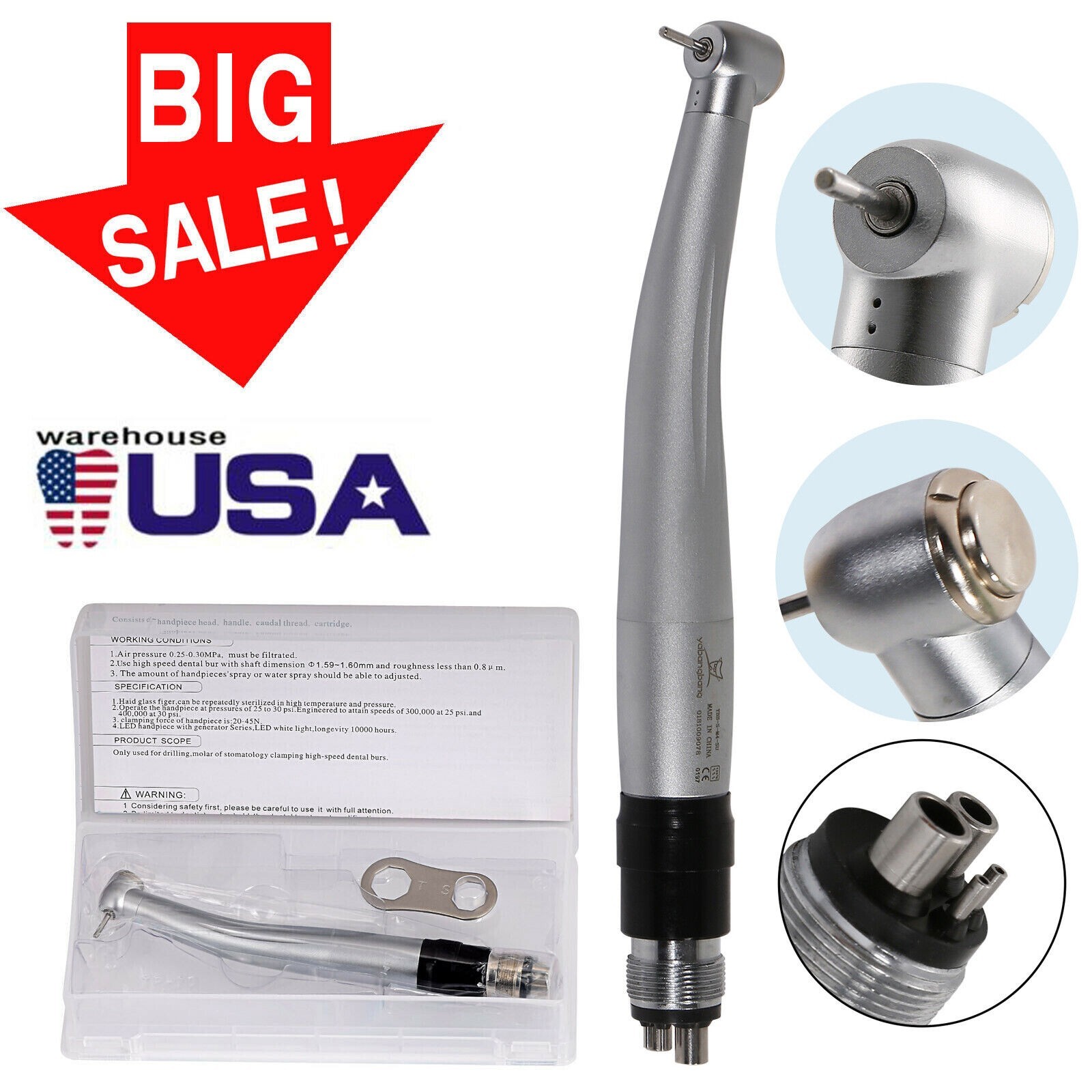 NSK Style Sale High speed Handpiece Quick coupler 4Holes Coupling Single Spray