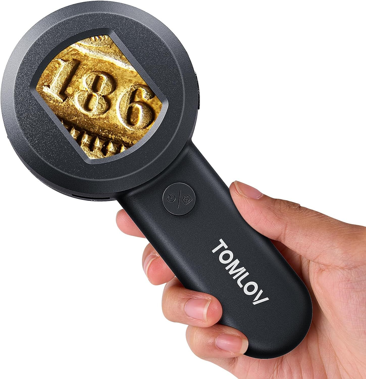 TOMLOV 100X Microscope for Kids Handheld Coin Magnifier UV Light for Error Coin