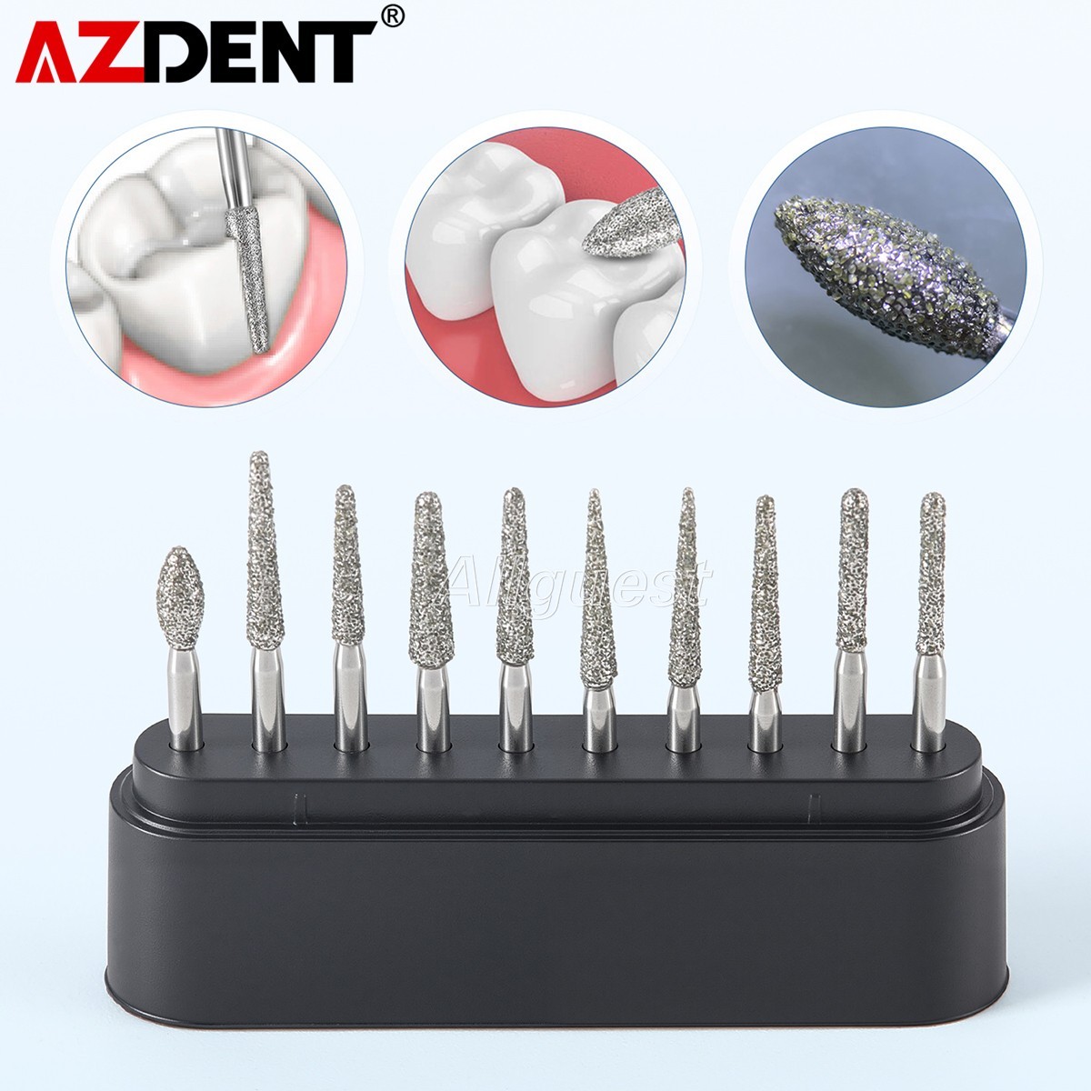 Kit de fresas dentales de diamante corte de zirconia FG 1.6mm alta velocidad