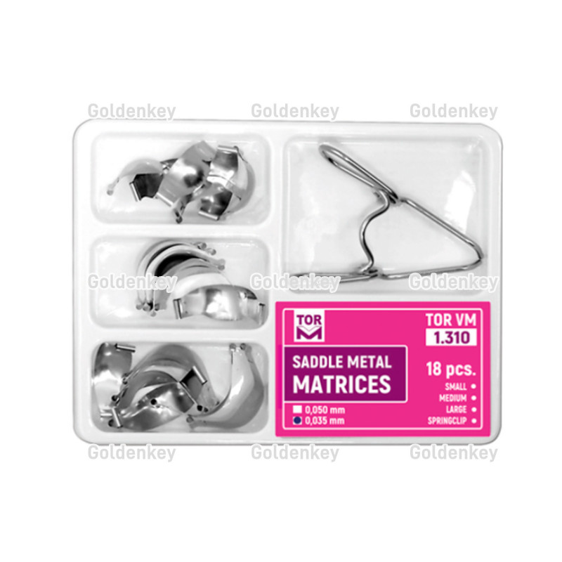 TOR VM NO.1.310 Dental Saddle Metal Matrices Kit with Springclip Matrix Clip