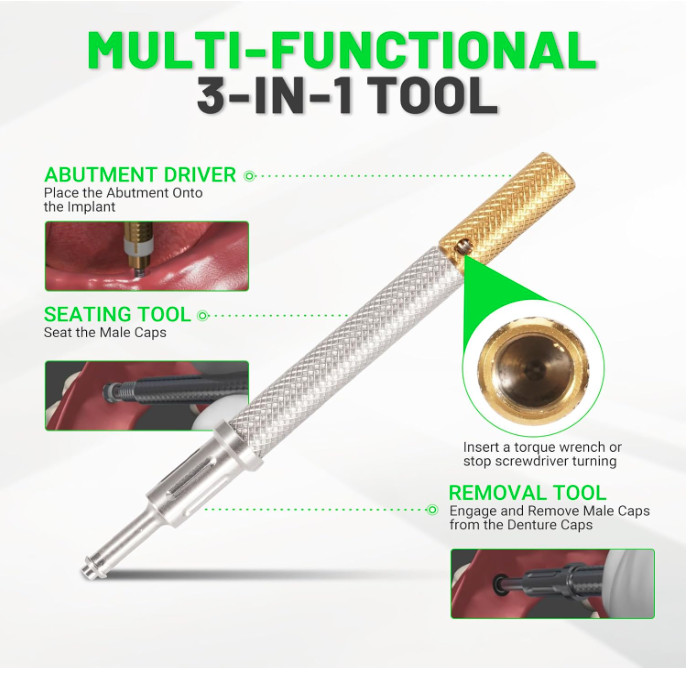Dental Zest Locator Classic Core Tool for Legacy Locators 3‑in‑1 Abutment Driver