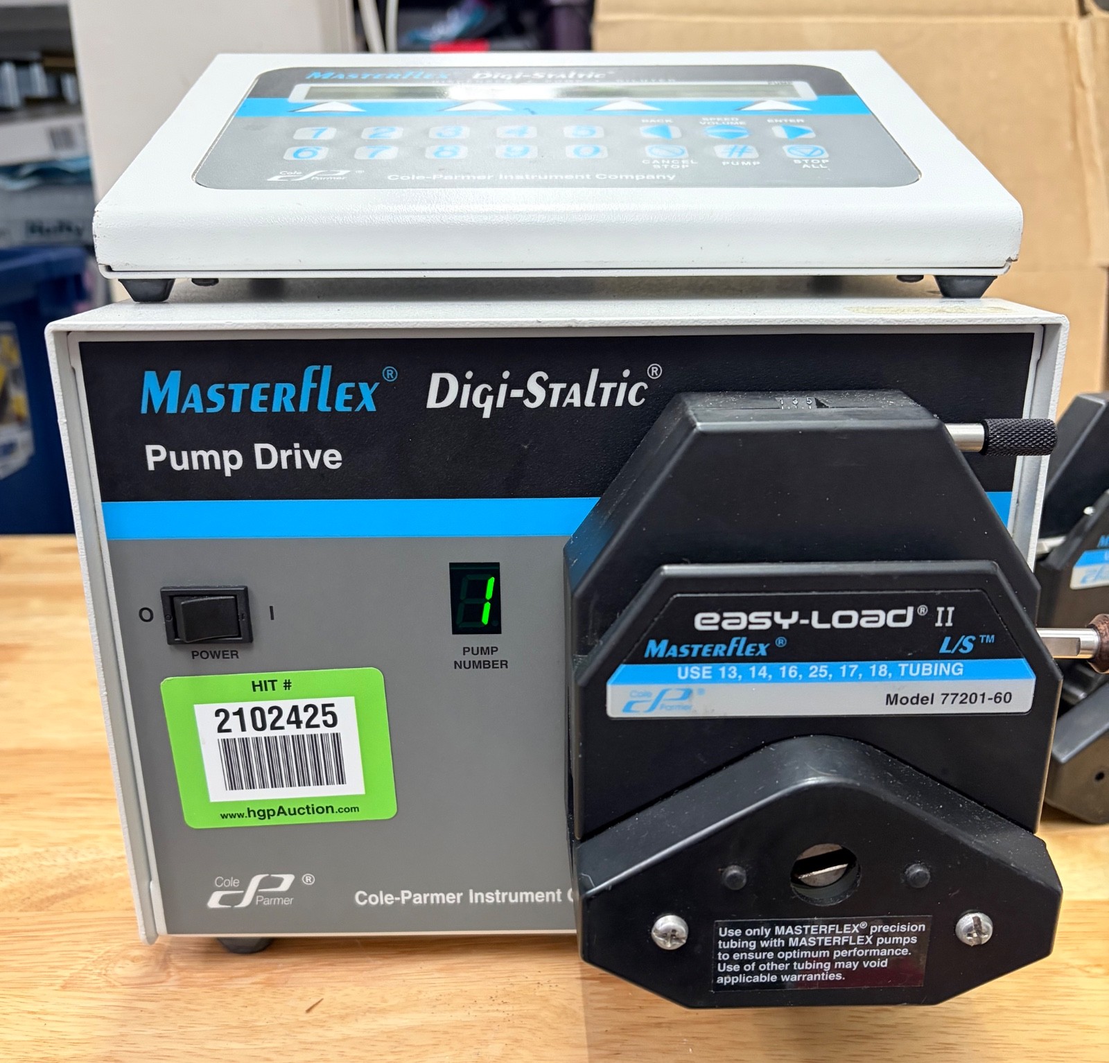 Masterflex L/S Digi-Staltic Pump Drive 77310-01, Controller & 77201-60 Head