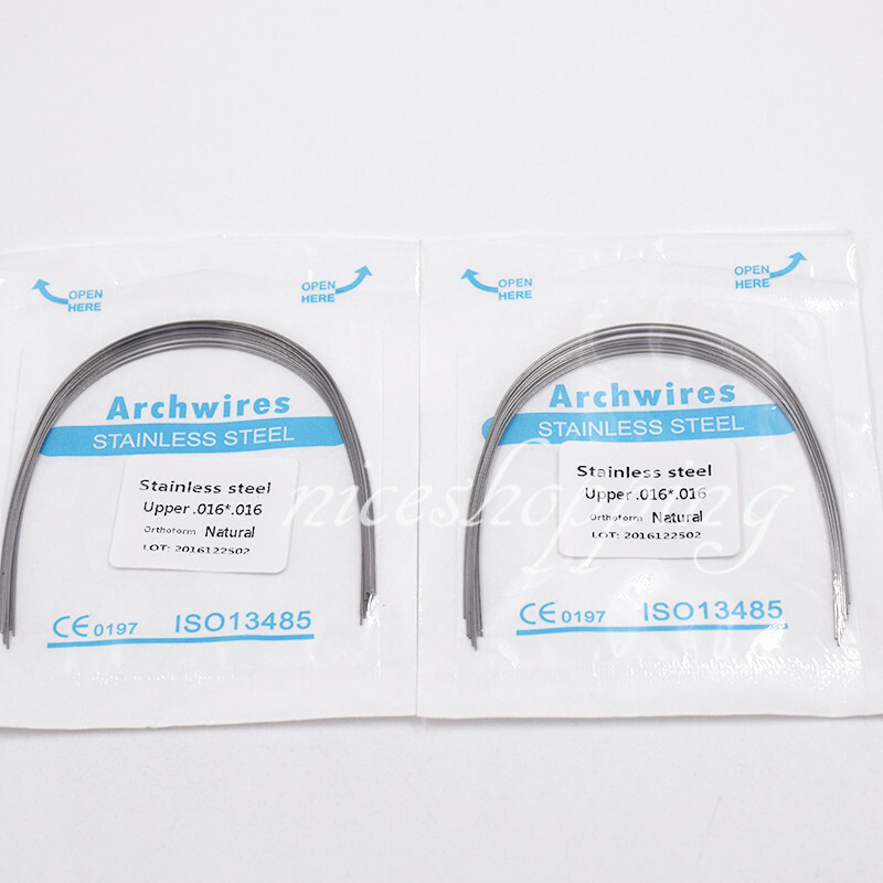 10 Packs Dental Orthodontic Stainless Steel Rectangular Arch Wire Natural/Ovoid