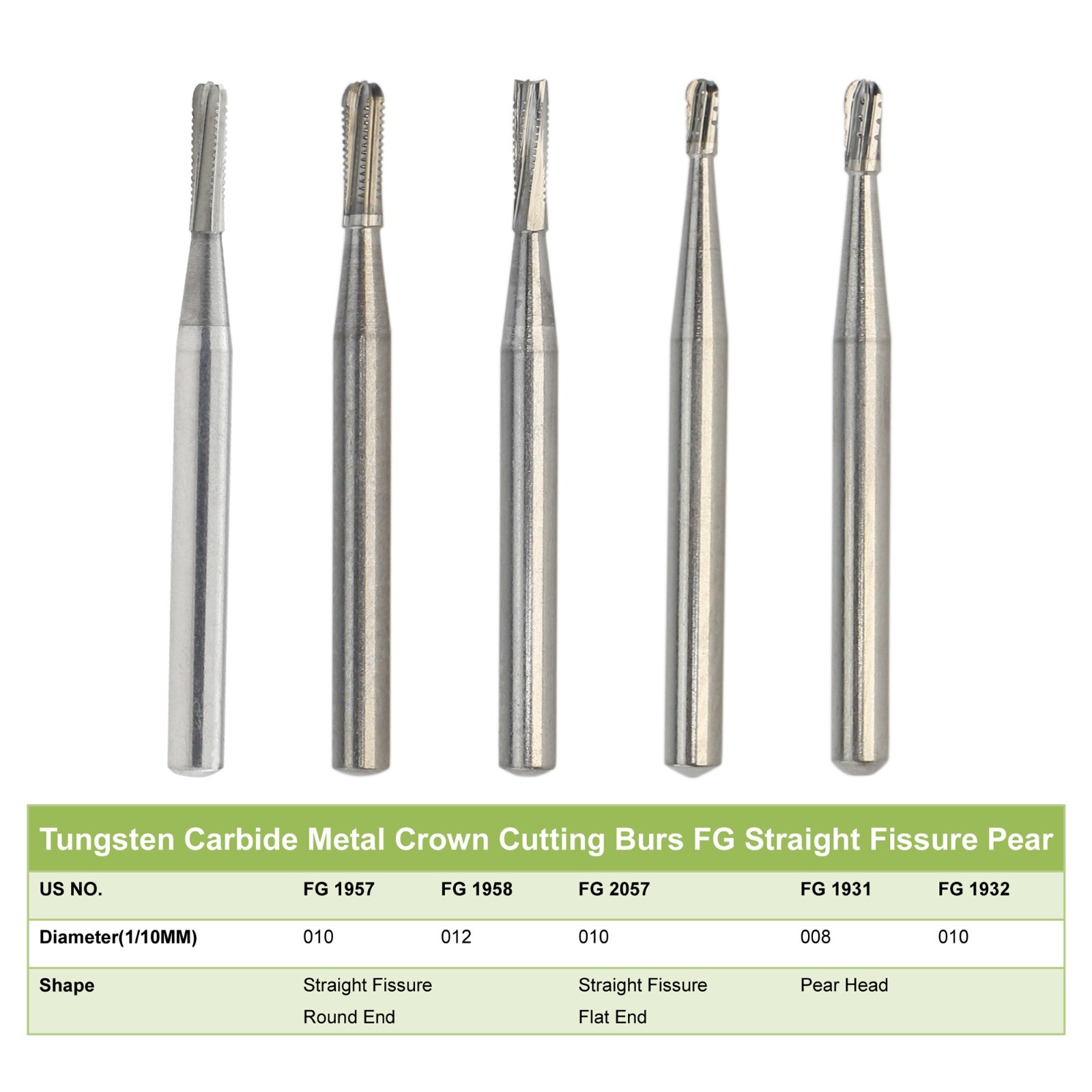 Wave Dental Carbide Burs Round Fit High Speed Handpiece FG 1/4 1/2 245 6 8 Prima
