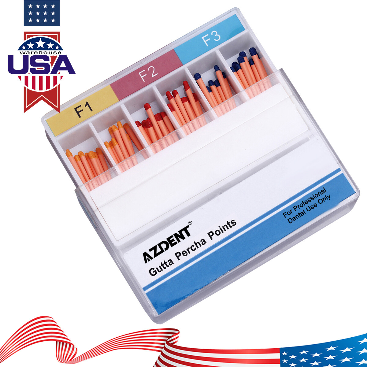 AZDENT Endodoncia dental Puntas de gutapercha y papel absorbente F1 F2 F3