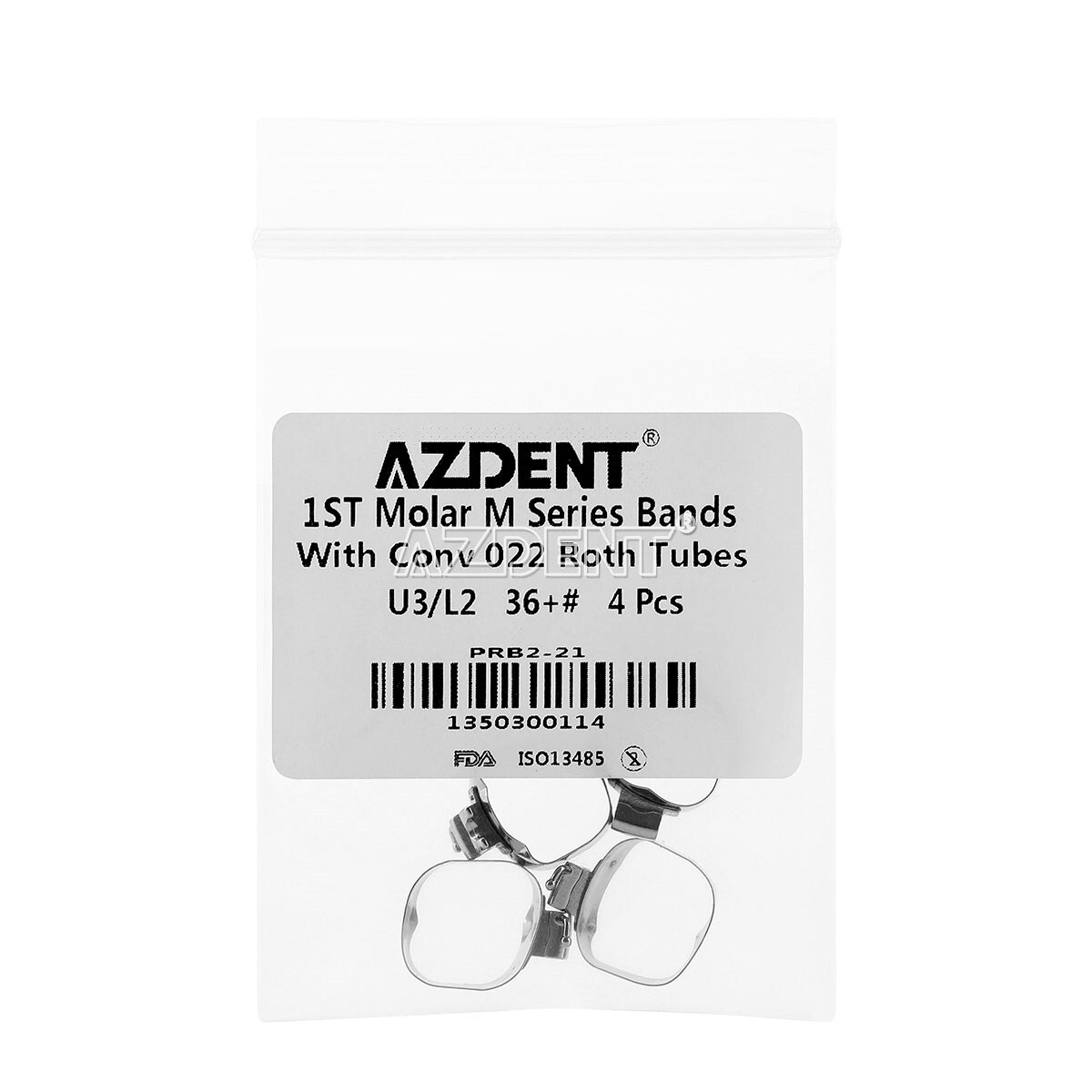 4PCS/Set Dental Orthodontic Buccal Tube Bands 1st Molar #35-40+# Roth .022 U3/L2