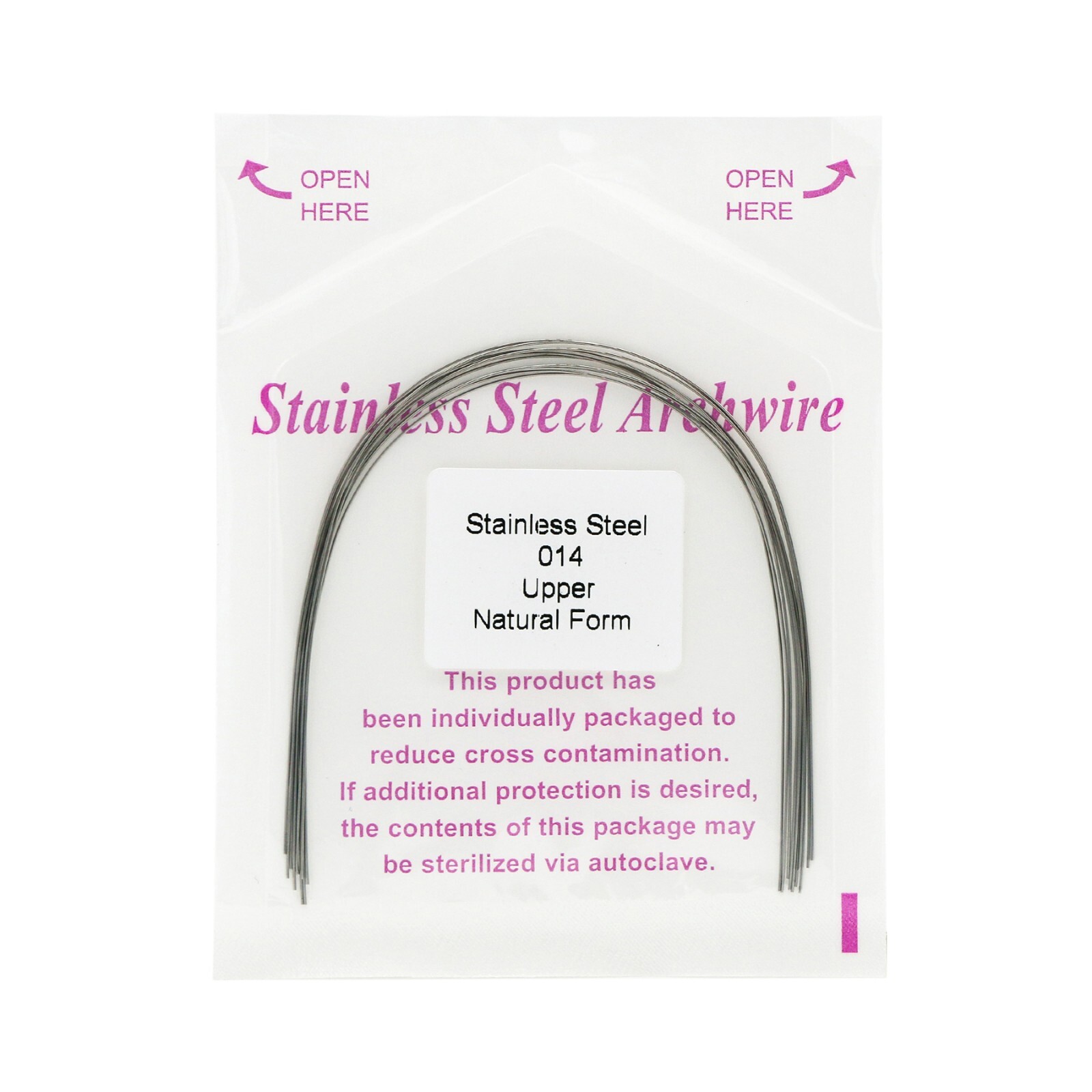 100Pcs Dental Ovoid/Natural Ortho Round Stainless Steel Arch Wire Form 012-20U/L