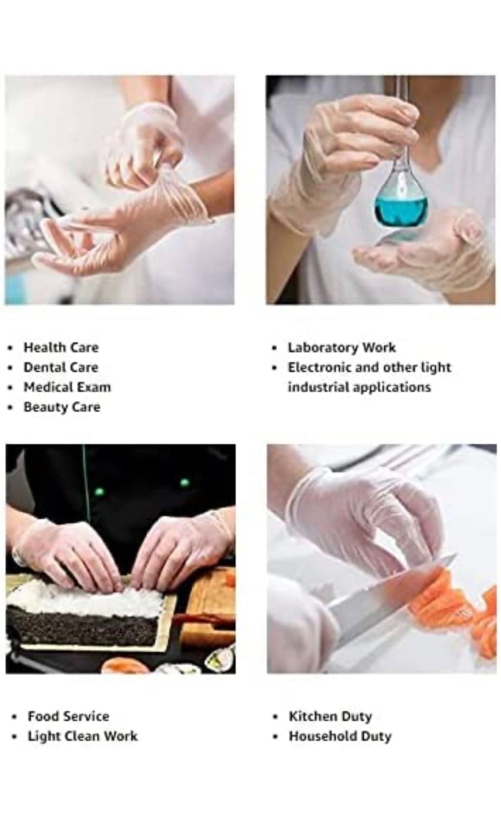 BASIC Vinyl Synthetic Exam Gloves Latex Free / Powder Free / Protein Free