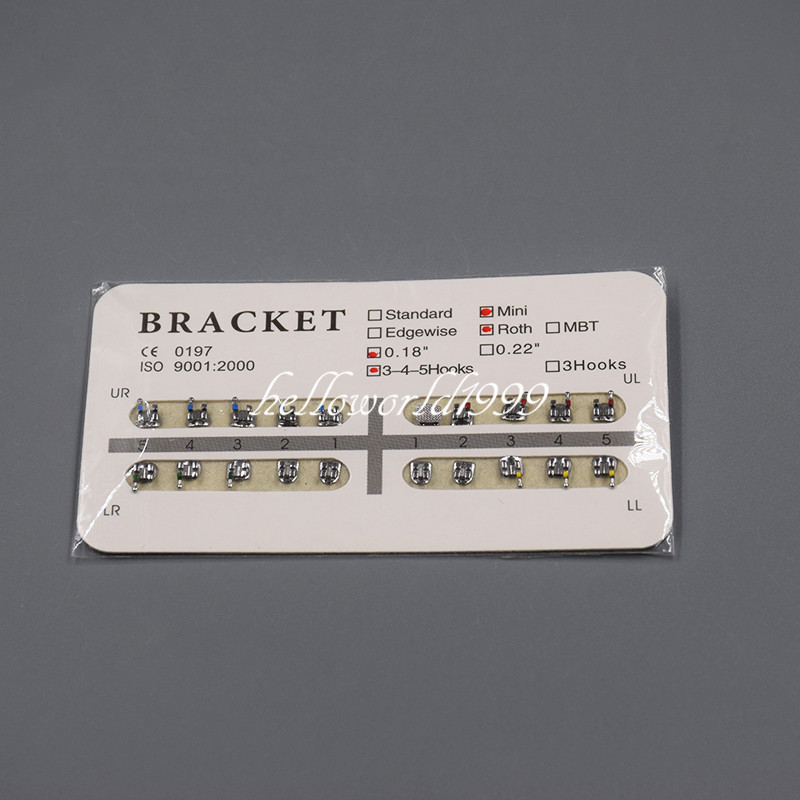Dental Mini Roth .018 Slot 3-4-5 Hooks Orthodontic Metal Brackets Braces 50 Sets