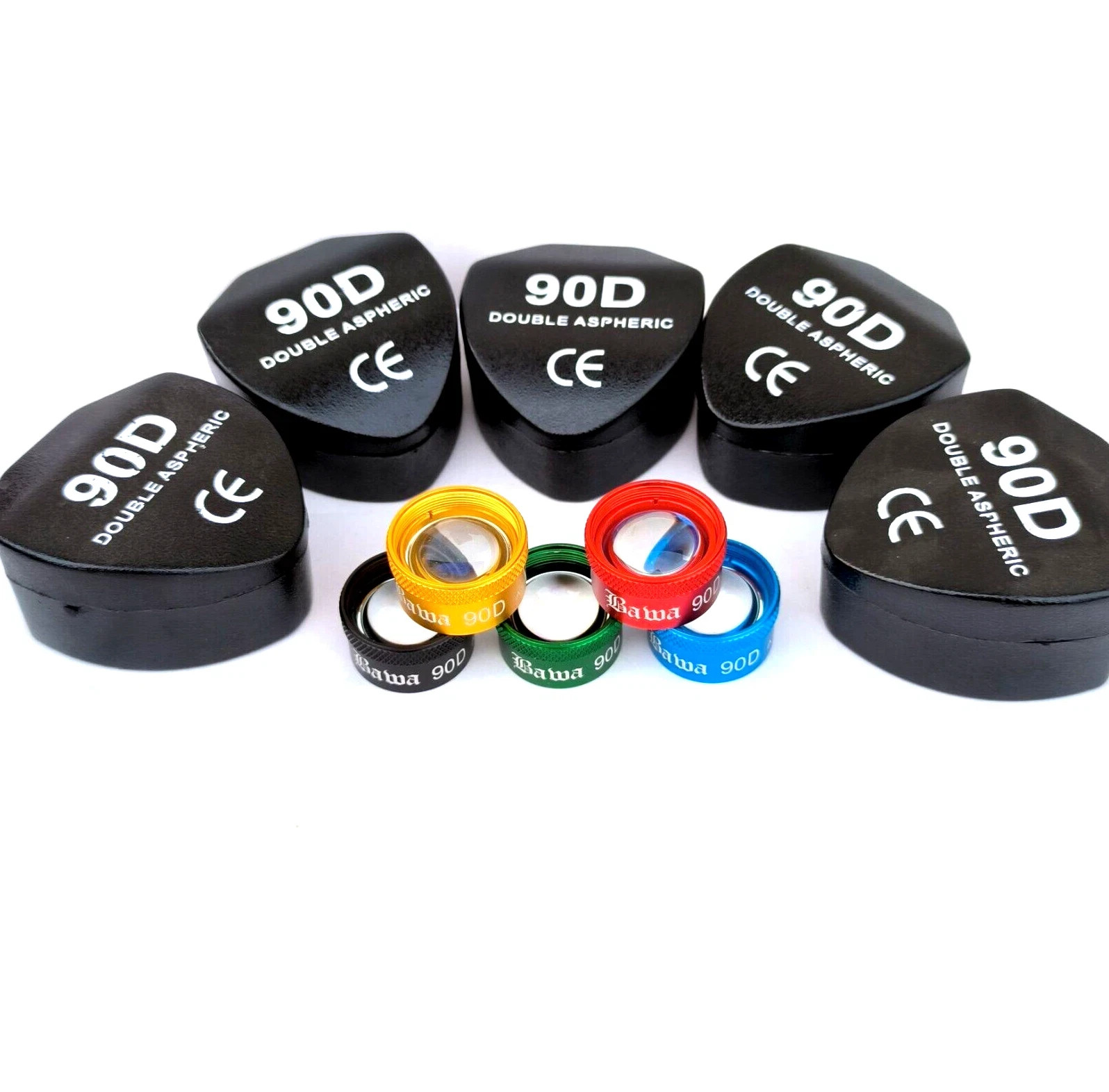 90D Double Aspheric Ophthalmic Fundus Lens Used Multicolor Lot Of 5PC