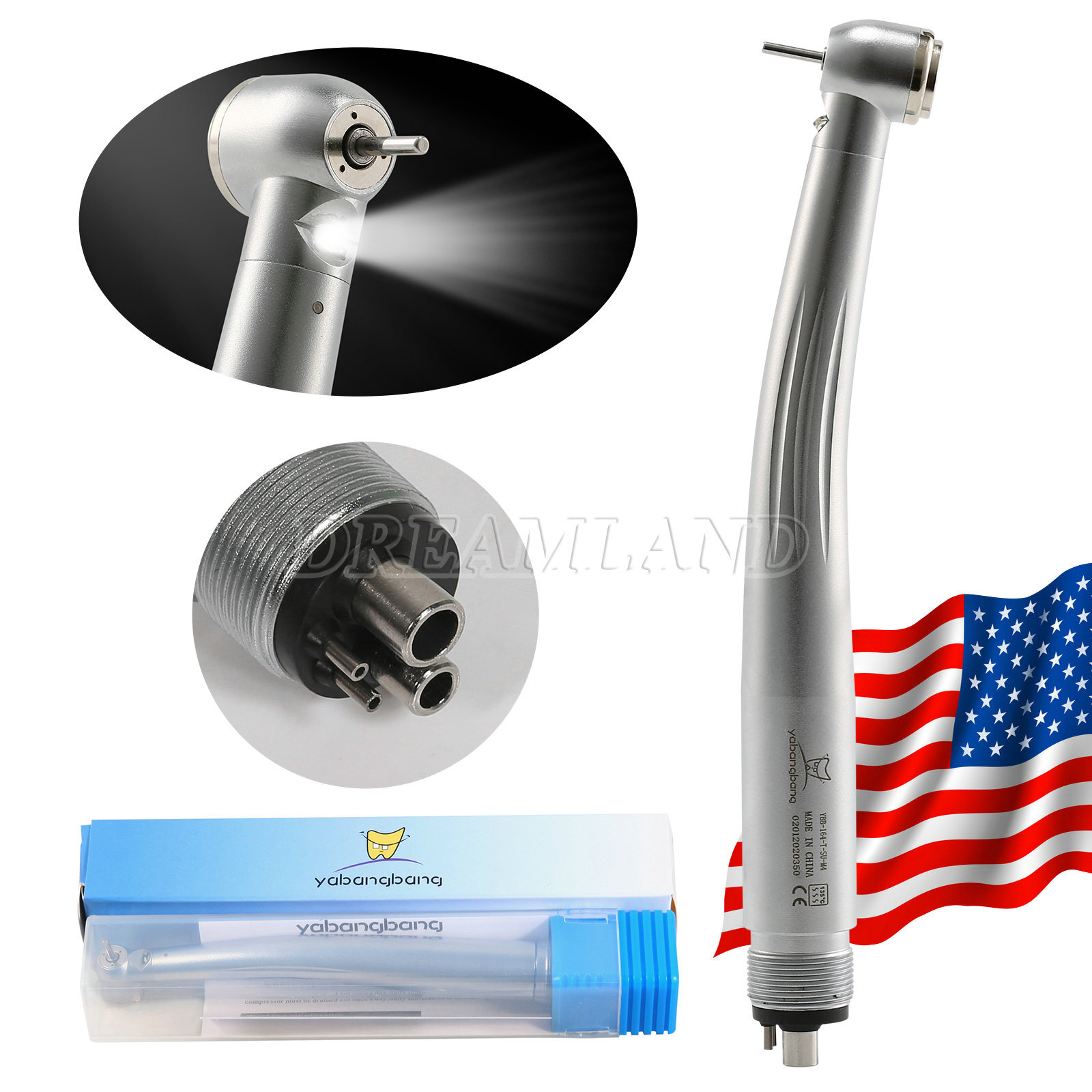 Dental High Speed Handpiece Large Torque Push Button Handpiece 4 Hole USA STOCK