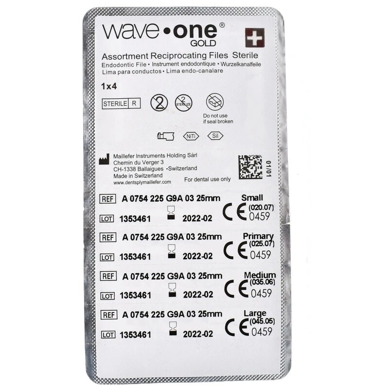 SALE Waveone Gold Wave One Endodontic File Root Canal Dentsply 4files/pk