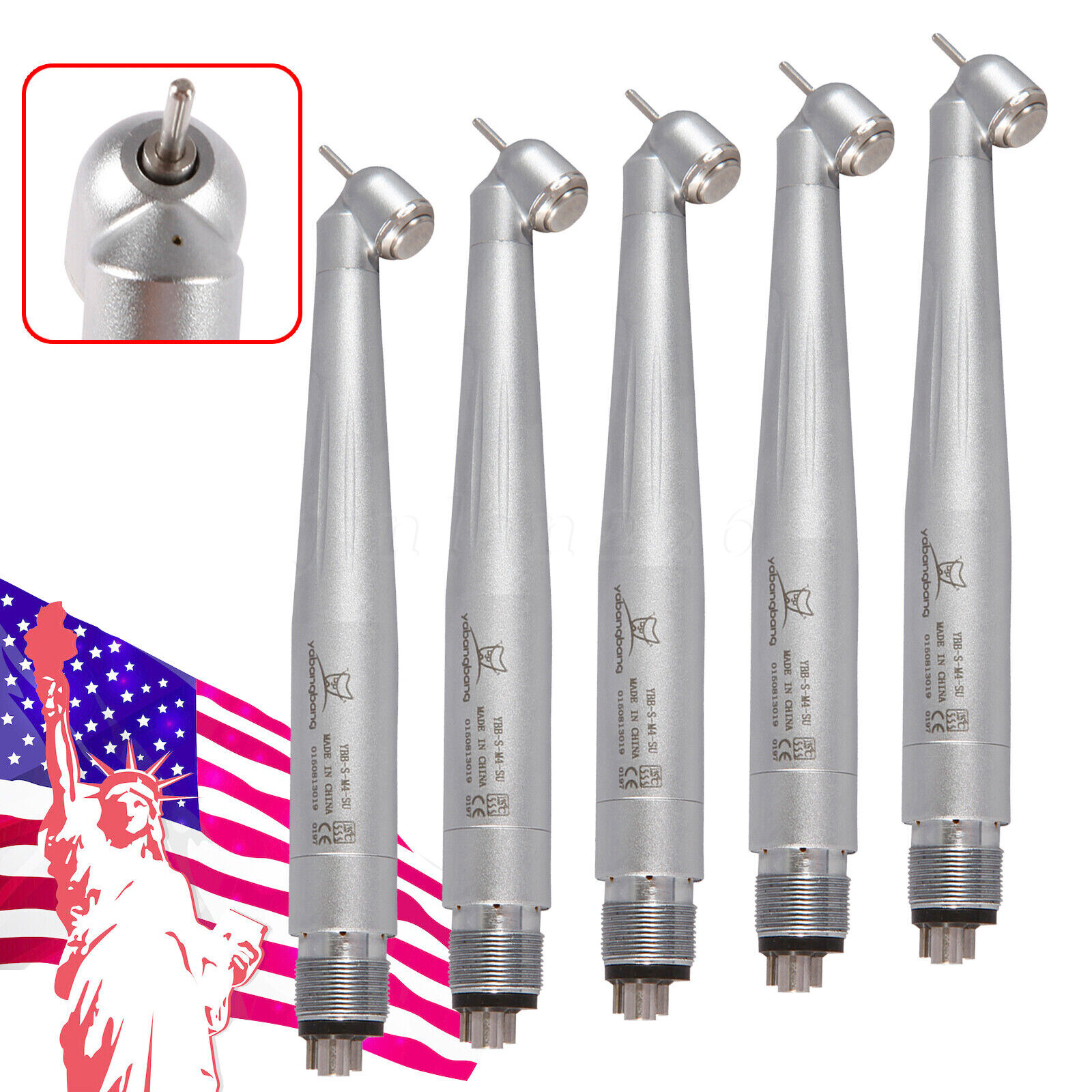Dental 45 Degree Surgical High Speed Handpiece Push Button 4Hole yabangbang WCA