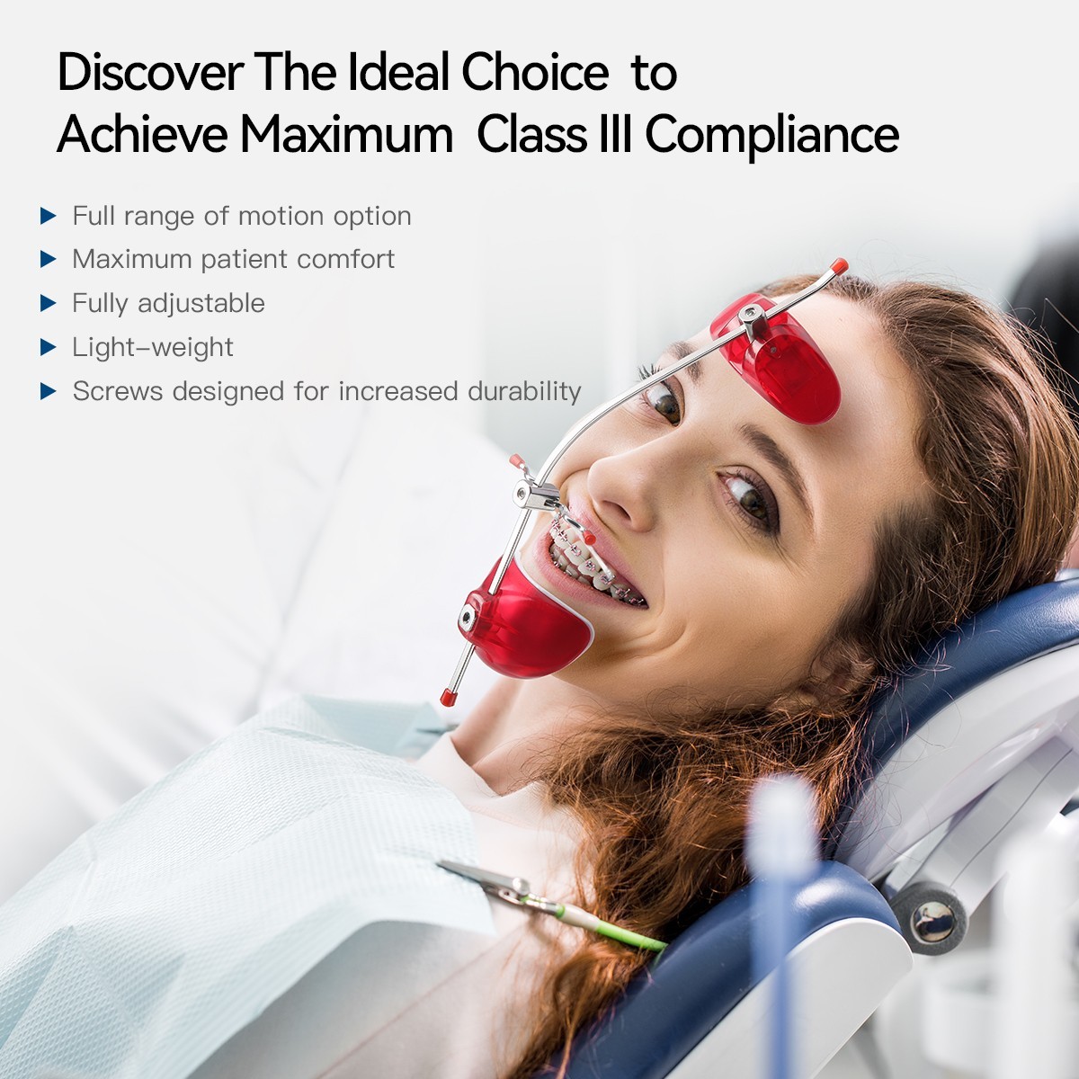 Dental Ortho Facemask Headgear Adjustable Forward Pull for Maxilla Hypoplasia