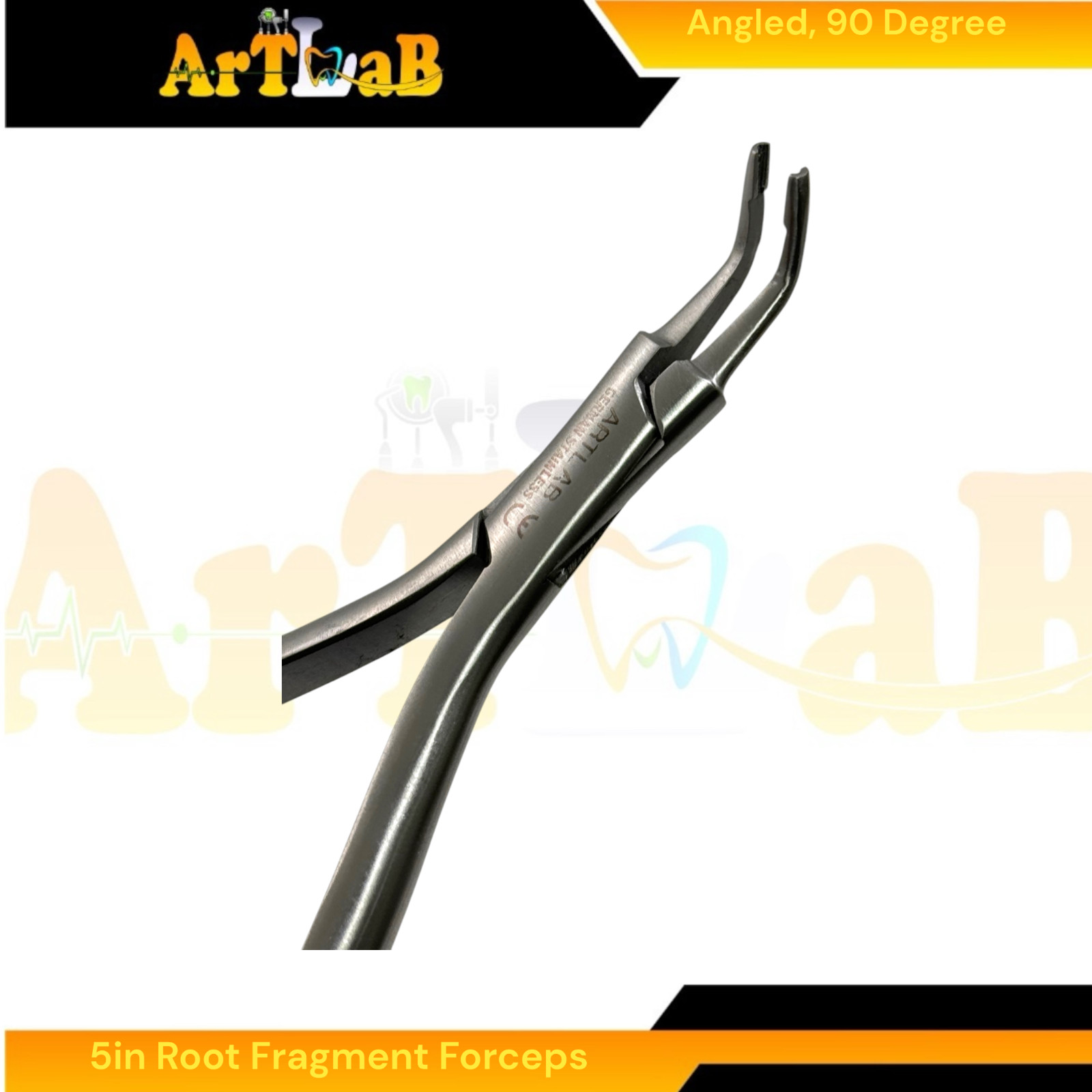 Micro Root Fragment Forceps 5in with a 90 Degree Angle German Stainless Steel
