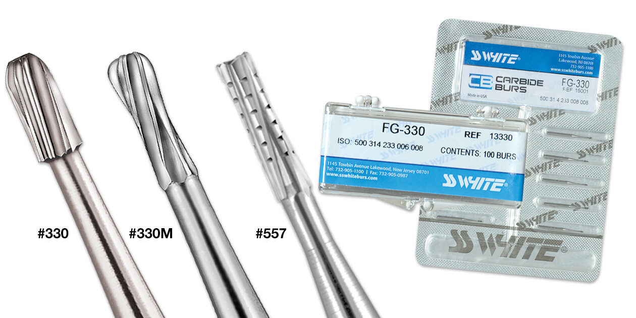 SS WHITE Dental Carbide Burs FG 330 Pear Shape (pack of 10) (multiple qty)