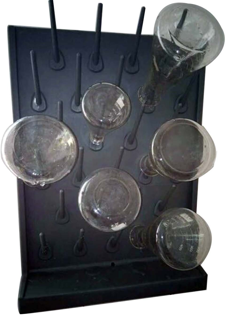 Black Single Side PP Lab Drip Rack 27 Detachable Pegs for Education and Lab Use