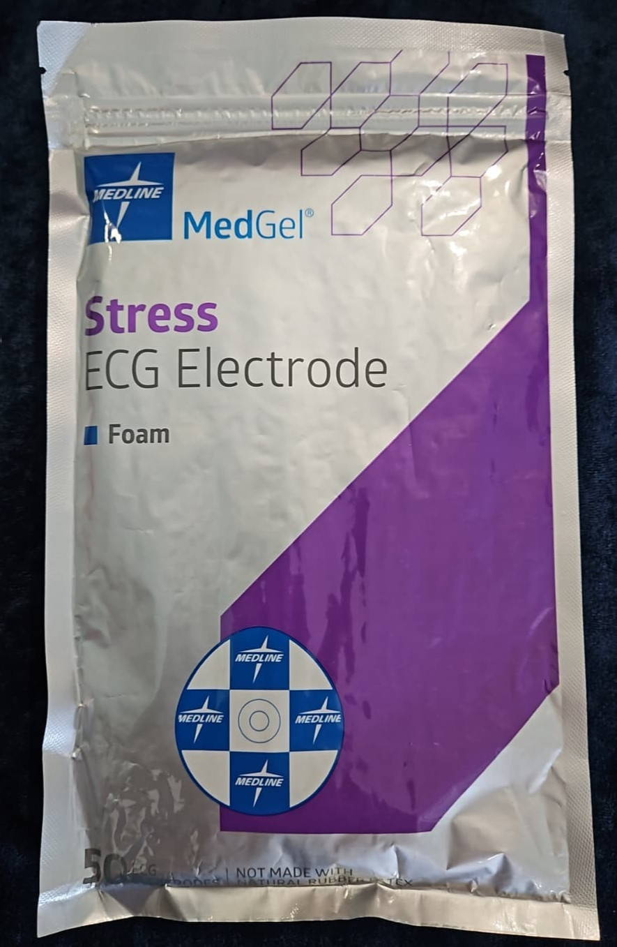 Medline MedGel 50 Pack Stress ECG Electrode Foam (Exp. 11/16/2026)