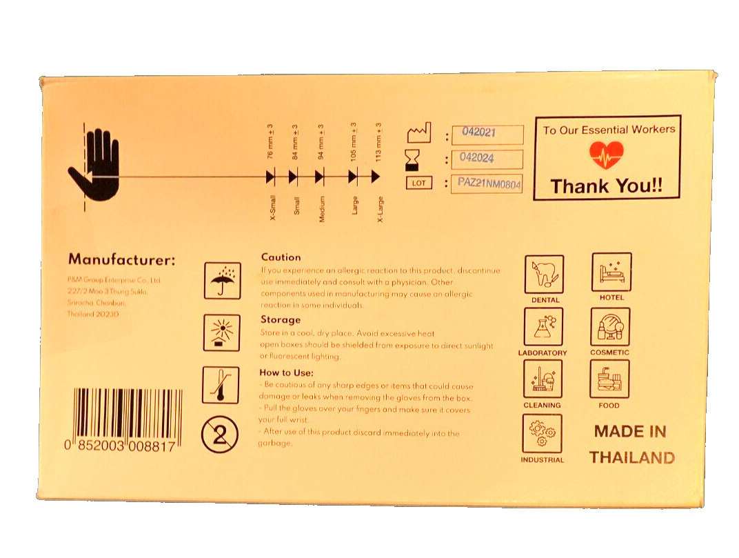 Durable Orange Nitrile Disposable Gloves, 8 Mil, Box of 100 Large