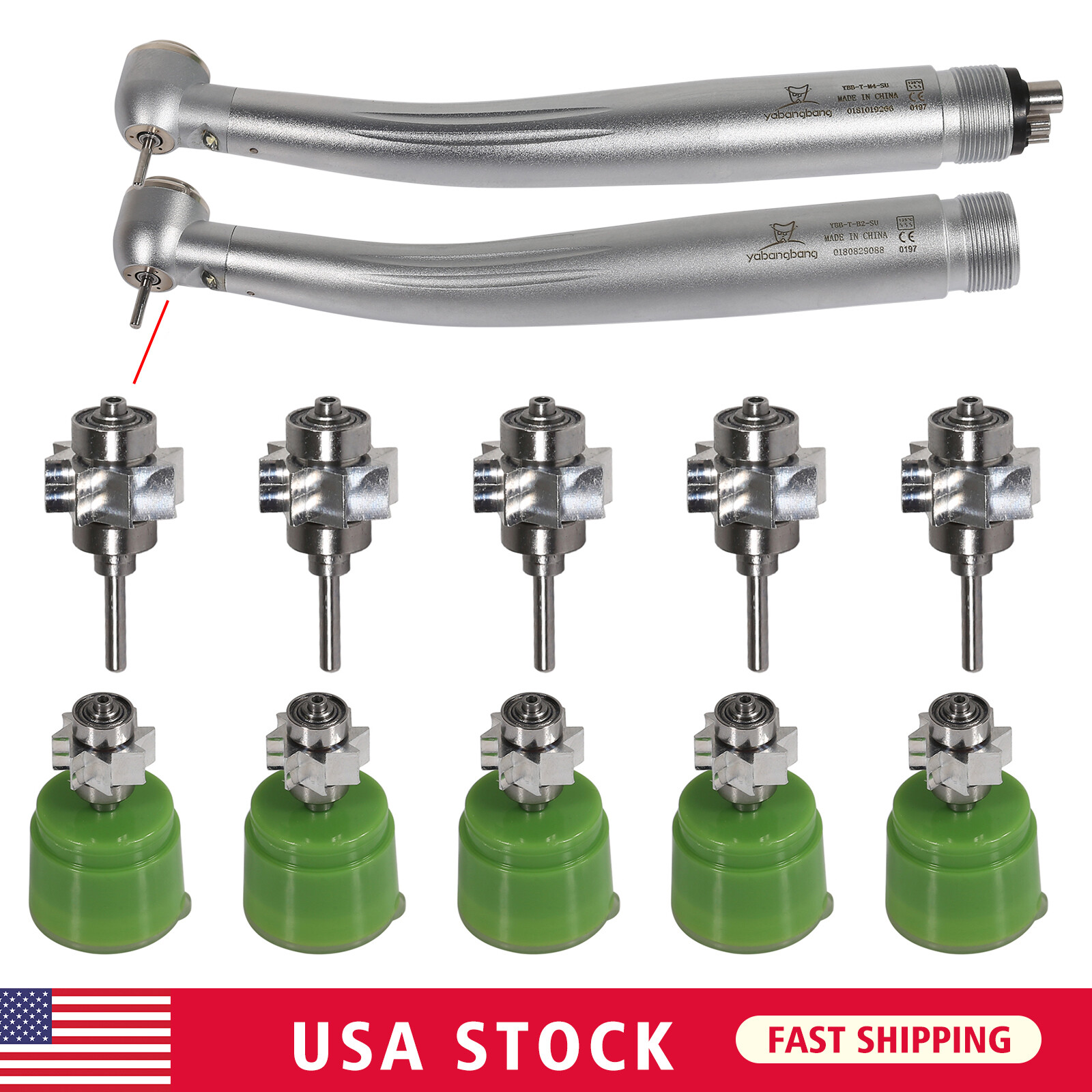 1-10 Yabangbang Dental (LED E-generator) High Speed Handpiece 4/2 Hole NSK Style