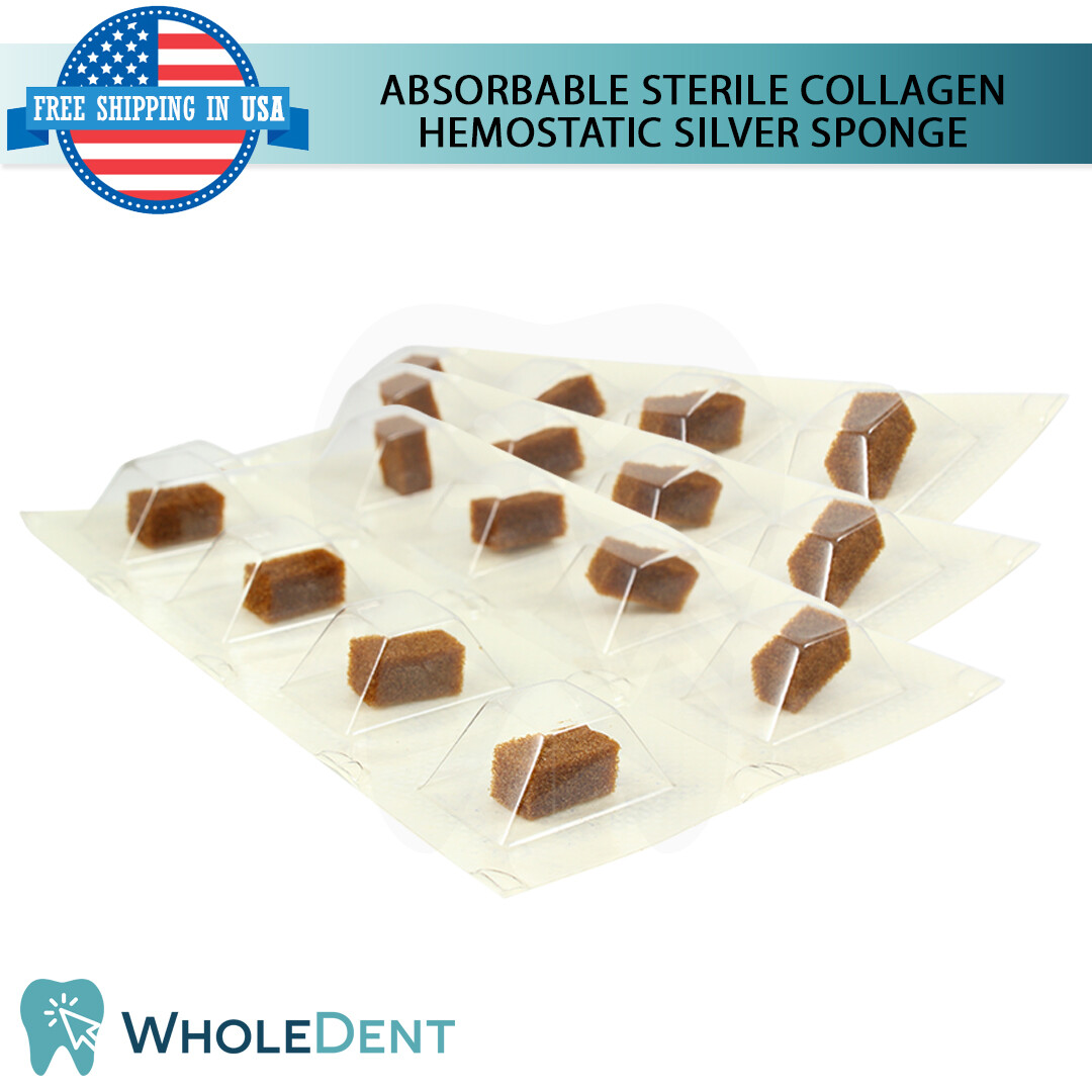 Dental Hemosponge Absorbable Silver Sponge Gelfoam Cubes Sterile Surgical