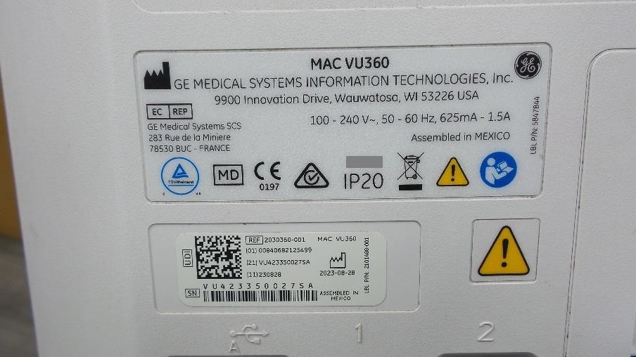 GE MAC VU360 ECG Machine 2023