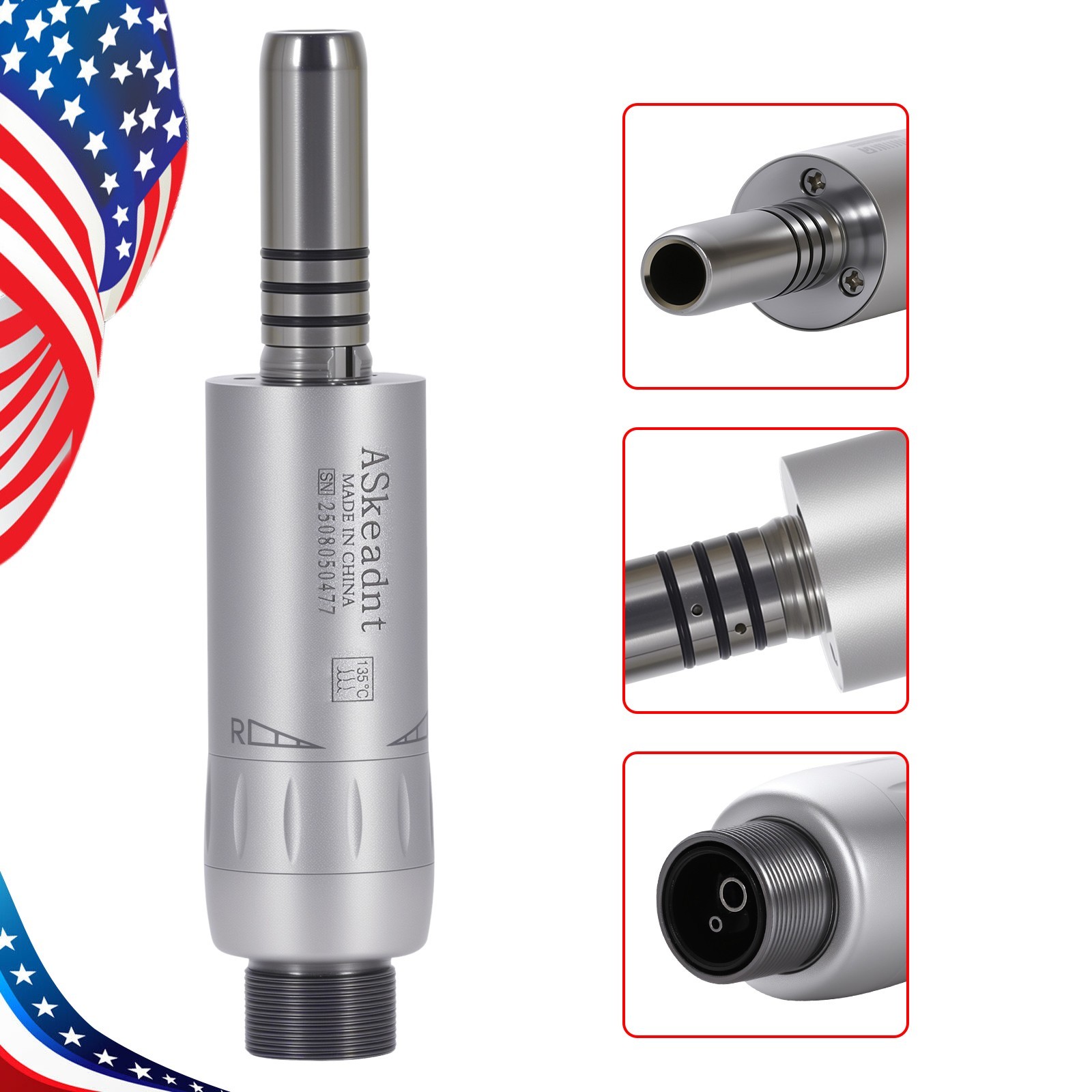 ASK Dental Internal Water Low Speed Air Motor Handpiece E-type 2 Hole For NSK