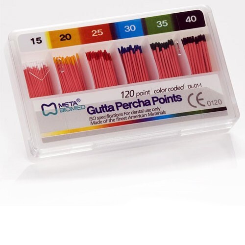 Meta Gutta Percha Points – #15, Color Coded, Sterile, Hand-Rolled, Spill-Proof