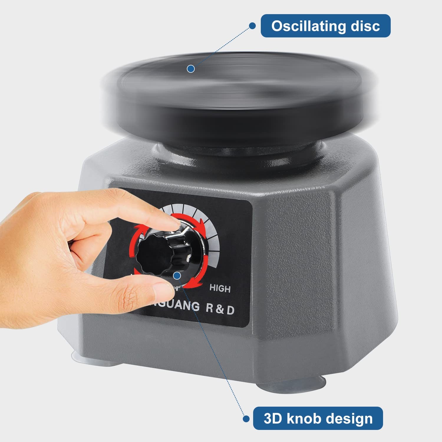 Dental Lab Vibrator 4″ Round Oscillator Gypsum Mixing Machine Plaster Vibrator