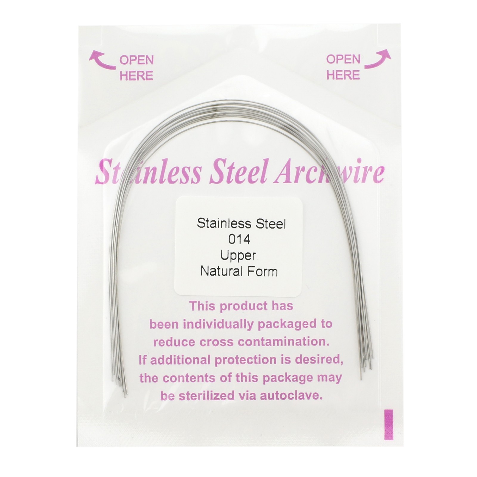 100pcs Orthodontic Archwire Stainless Steel Brace Wires Natural Round Rectanglar