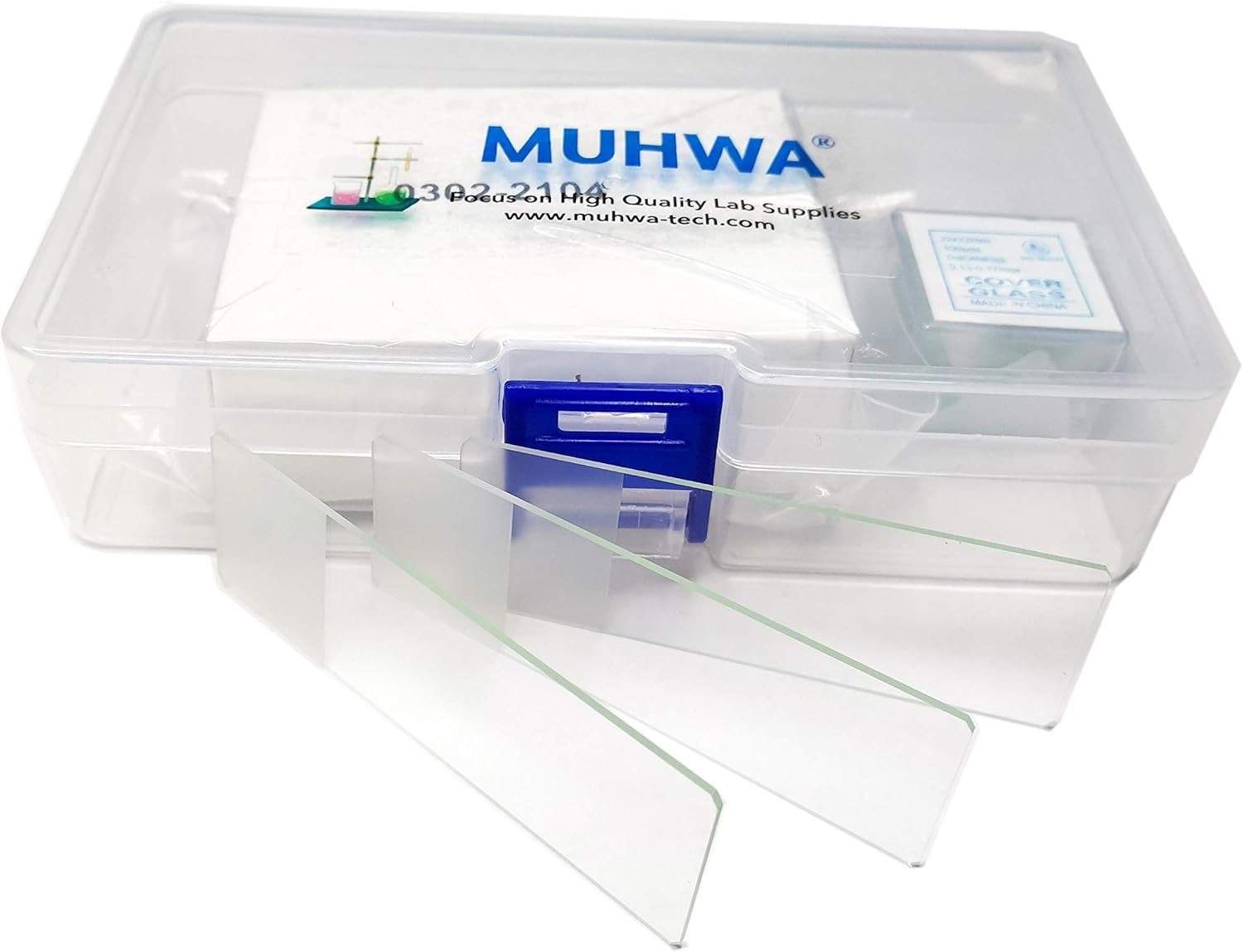 50PCS Blank Microscope Slides and 100PCS Square Cover Glass 22Mmx22Mm Coverslip