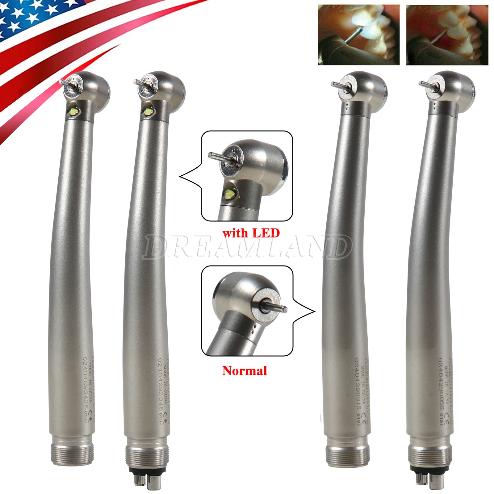 NSK Style Dental LED E-generator /High Speed NoLED Handpiece Turbine 2/4Hole ASk
