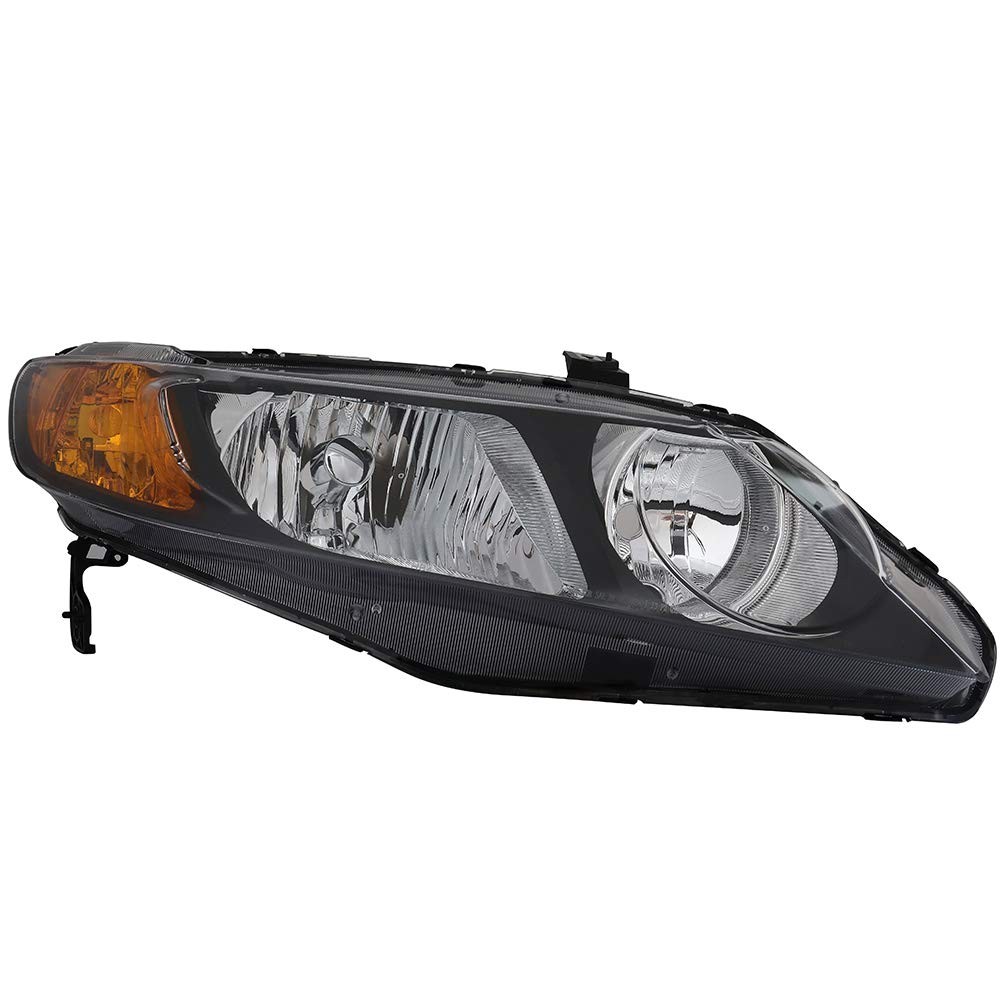 Black Headlight Assembly Pair Sedan 4Dr 06-11 Driver Passenger Side Replacement