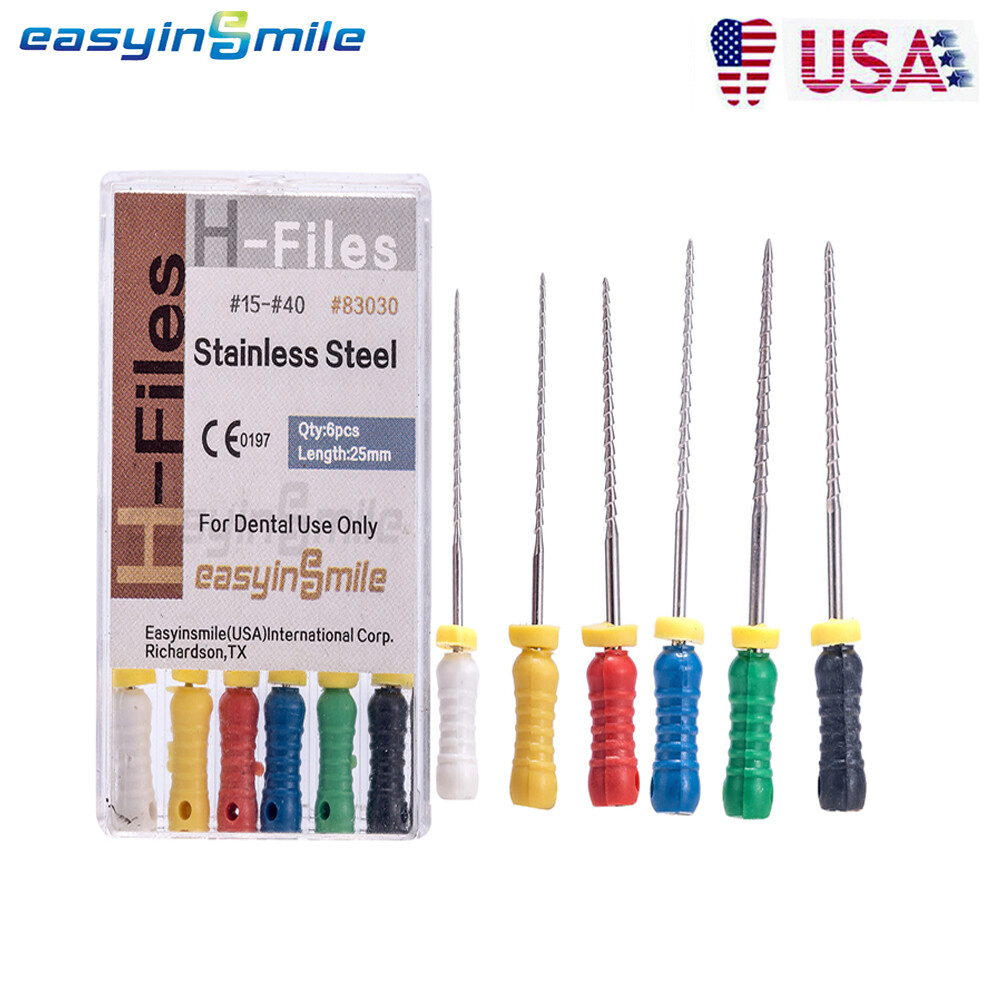 10packs Dental Endodontic H-Files Hand Use Stainless Steel #15-40 25mm