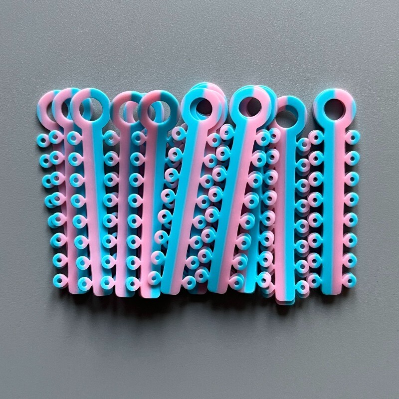5Packs Dental Orthodontic Elastic Rubber Ligature Tie/Power Chain Double Color